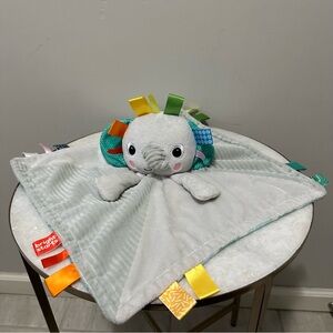 Bright Starts Elephant Cuddle 'n Taggies 2-Sided Baby Lovey Security Blanket